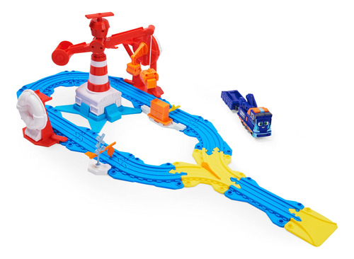 Mighty Express, Port Station Playset Con Exclusivo Tren De .