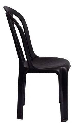 Silla Plástico Mor Reforzada Pvc Sin Posabrazos Jardin X2 Color Negro Lisa