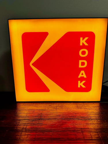 Cartel Cuadro Luminoso Led Kodak Retro Negro