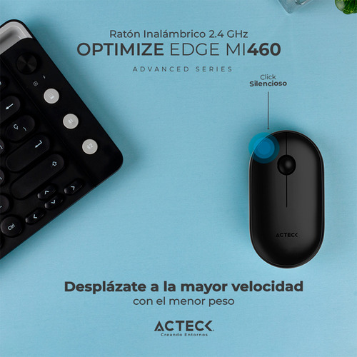 Mouse Acteck Optimize Edge Mi460 1600dpi Inalambrico Negro