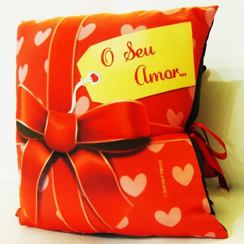 Almofada Carta Laço Para Meu Amor Namorada Cartão Coração To