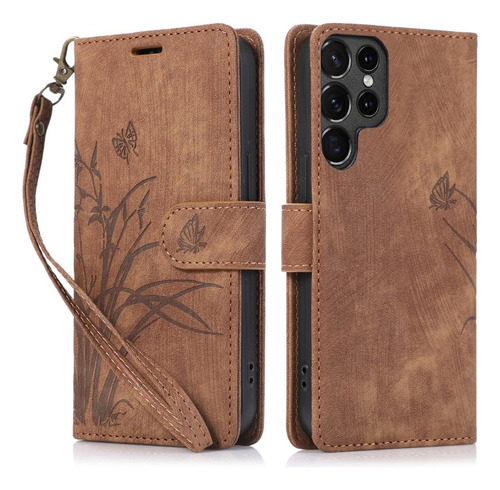 Funda De Teléfono Mariposa Orquídea Para Samsung, Con Cordón