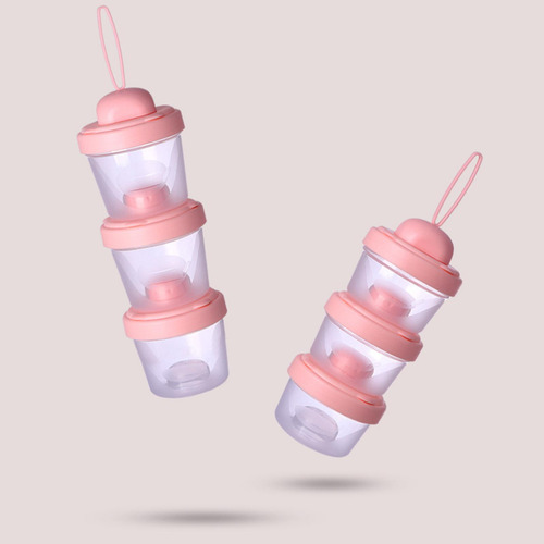 Dispensador Portátil De Fórmula Para Bebés Tapa Rosa 60ml