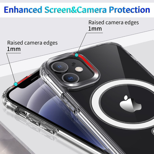 Capa Magsafe Transparente + Vidro Para iPhone 12 Pro Max