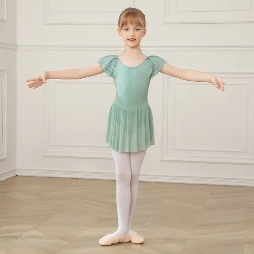 Vestido De Ballet, Poncho Y Medias De Baile De Encaje Para N