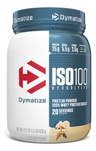 Suplemento em pó Dymatize  Whey ISO-100 proteína ISO-100 sabor  baunilha gourmet em pote de 600g