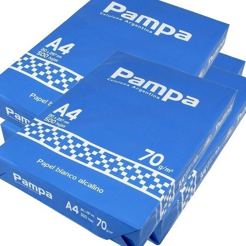 Resma Pampa A4 70 Grs. X 500 Hojas Blancas Caja X 5 Unidades