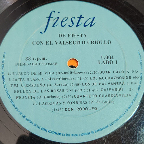 Sin Tapa Disco De Fiesta Con El Valsecito Criollo F0