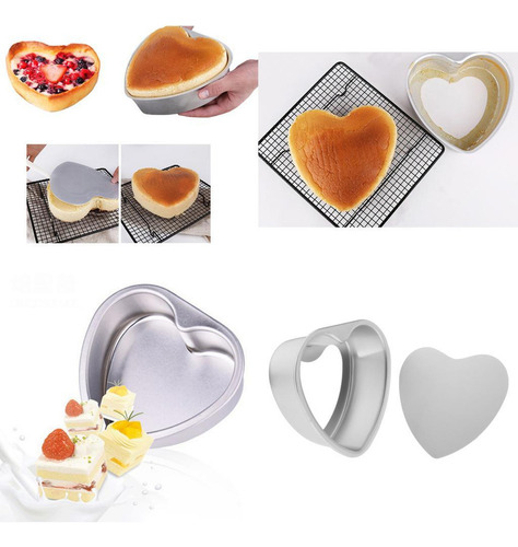 Molde De Pastel En Forma De Corazón Con Fondo 8 Pulgadas