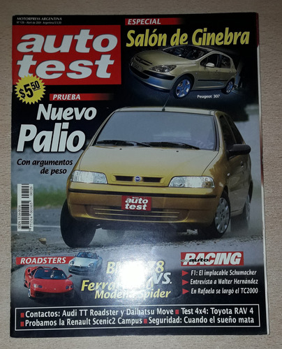 Revista Autotest N°126 Abril 2001 Nuevo Palio