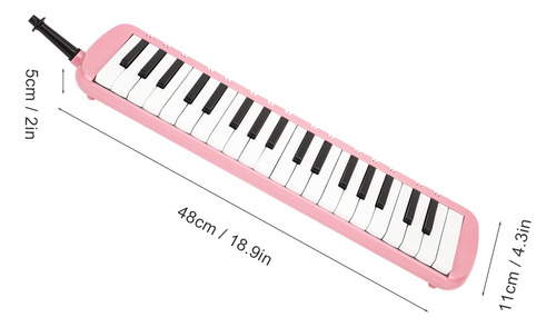 Melodica 37 Teclas Instrumento Viento Para Principiantes Rosa