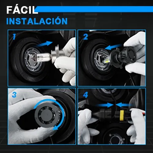 Kit De Faros Led 9003/h4, Haz Alto/bajo, 6000 K