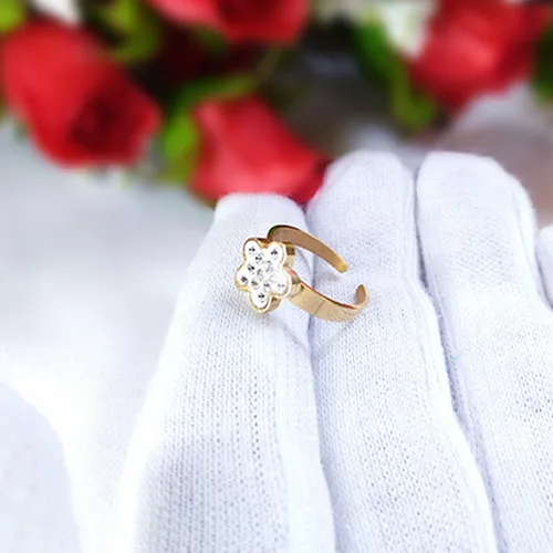 Anillo De Compromiso Laminado Oro 18k Talla 4 Y 5 Ajustable