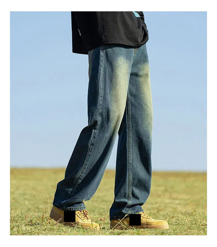 Bolso Jeans Pantalón Ancho Corte Recto Carpintero Unisex