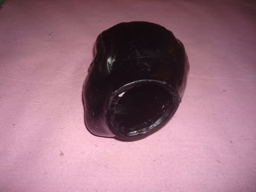 Vela Cabeça De Cera Masculina / Pequena Preta Para Promessa. Preto