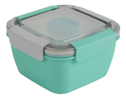 Contenedor Vianda Lunchera Bowl Hermético Divisiones 1100 Ml Color Verde Agua