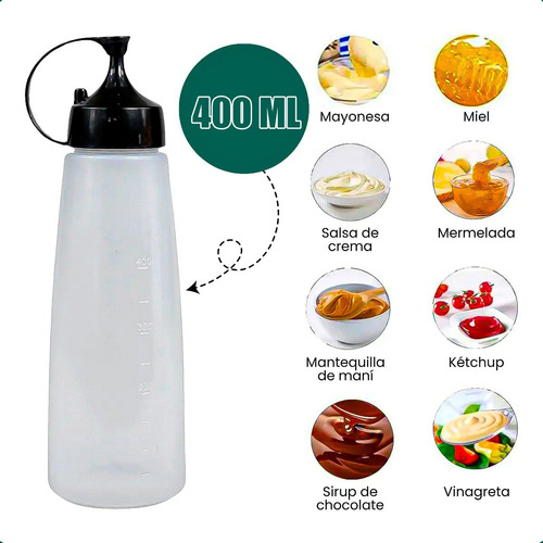 Botella De Salsa Envase Para Ketchup Pack 4 Envases Salseros