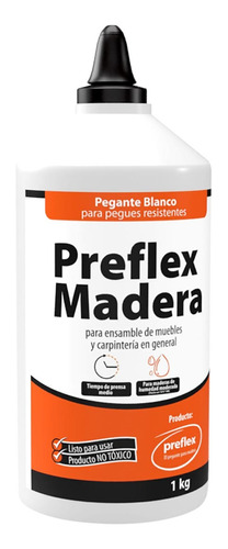 Pega / Cola Blanca Para Madera Preflex 1 Litro