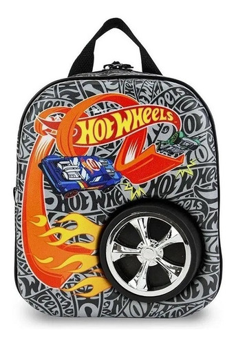 Imagem 6 de 10 de Mochilete Hotwheels Bone Shaker 3d Mochila Escolar Lancheira