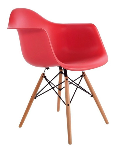 Silla de comedor Bodega TFC Butaca Eames, estructura color rojo, 1 unidad