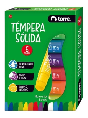 Tempera Solida 6 Colores Torre