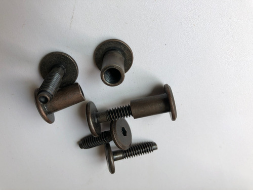 Tornillo Union Para Mueble Gabinetes 100pz 25mm ¼'' Cobre An