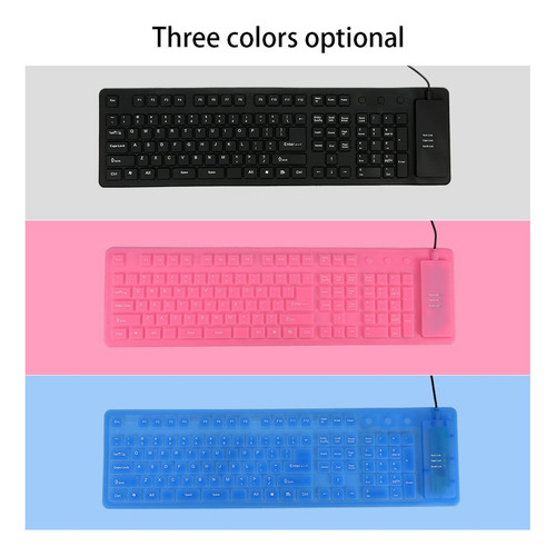 Teclado Teclado Flexible Silicona 108 Teclado Usb Plegable
