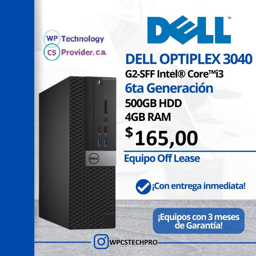 Pc Dell Optiplex 3040 Sff, I3, 8gb, 500gb - Sku: Dell3040sff