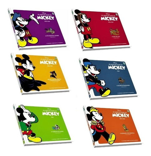 Hq Os Anos De Ouro De Mickey Capa Dura (6 Volumes)