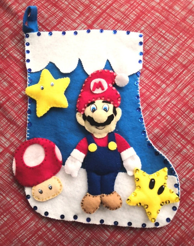 Bota Navideña De Mario Bros, Accesorio Decoración Navidad