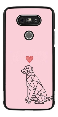 Funda Para LG G5 Se G6 Plus G7 Perro Corazon Fondo Rosa