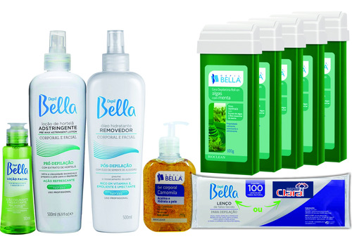 Kit Depilação Completo Adstringente Papel Cera Gel Removedor
