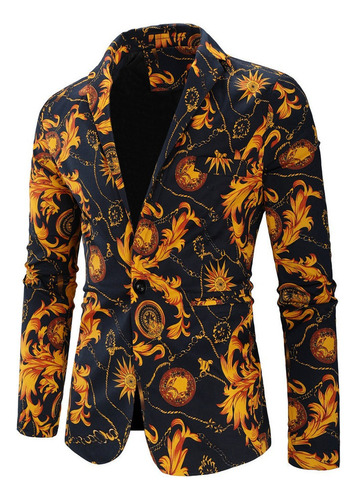 Blazer Traje Chamarra Casual Estampado Flores Para Caballero