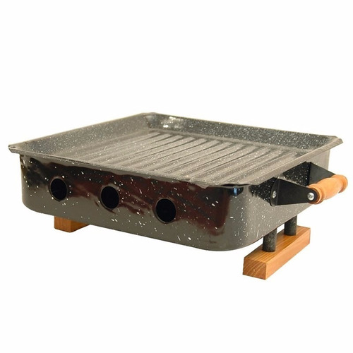Imagen 1 de 6 de Brasero De Mesa Enlozado Bandeja Parrilla Asado