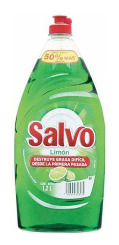 Jabon Lavatrastes Liquido Salvo 1200 Ml Limón Triple Poder