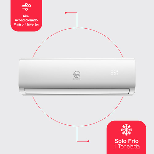 Minisplit Rheem Inverter 12000 Btus 220 V Solo Frio 1 Ton