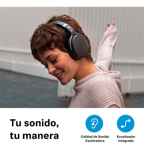 Imagen 3 de 7 de Audífono Sennheiser Bluetooth 5.0 Hasta 30 Hrs Negro Hd 450