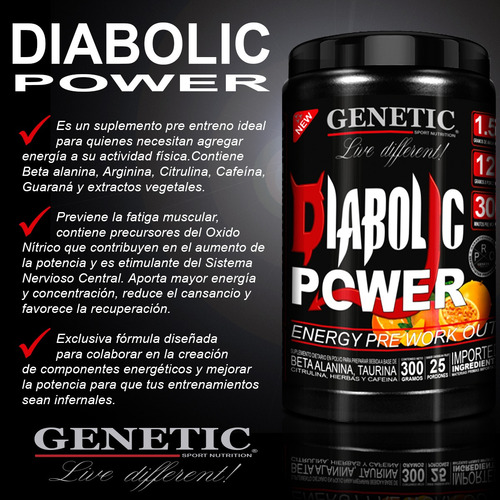 Masa Muscular Whey Protein EnergĂa Prework Diabolic Genetic