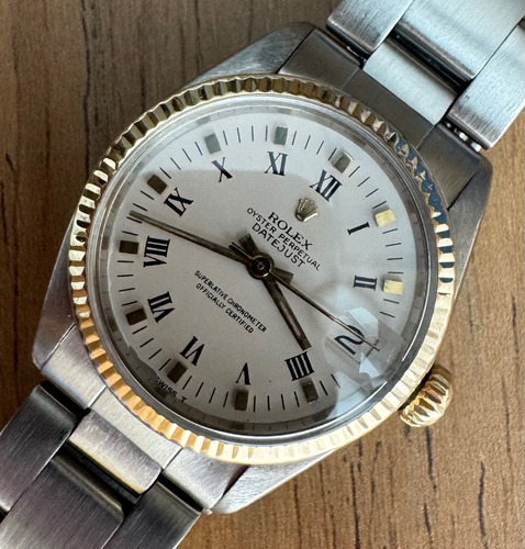Relógio Rolex Datejust Automático Mod. 6824 31mm Aço/ouro. Aço Ouro Branco (Usado)
