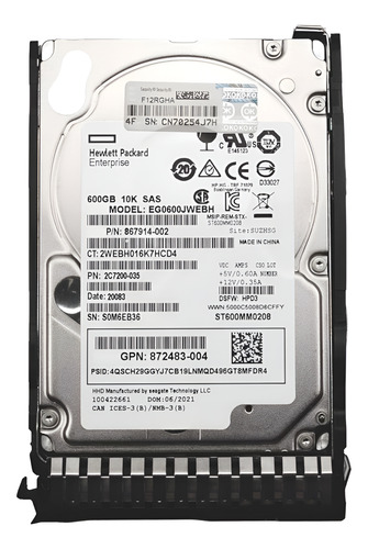 Hpe 872477-b21 600gb 2.5 Sas 12gb 10k 872736-001 G8 G9 G10