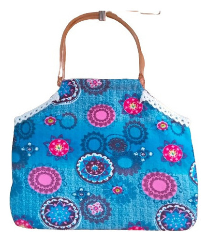 Cartera Bolso Playero Azul Huitral  