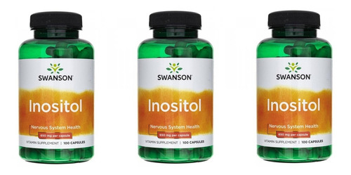 Inositol Swanson 650mg 100 Cap Pack 3x Made Usa Envio Gratis