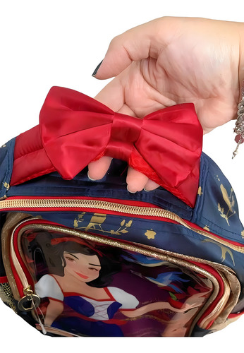 Mochila Escolar Creche Passeio Infantil Maça Princesa P Cor Vermelho Desenho Do Tecido Lisa