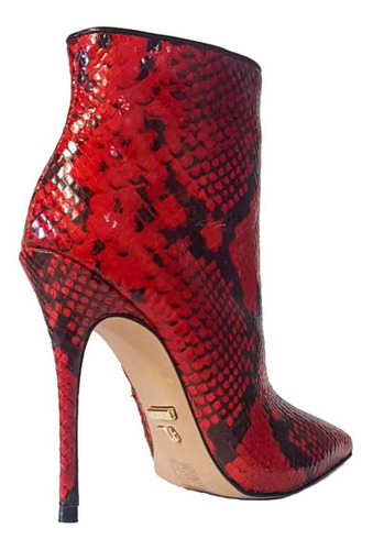 Imagem 2 de 5 de Bota Couro Cano Curto Salto 11cm Animal Print Carrano 151211