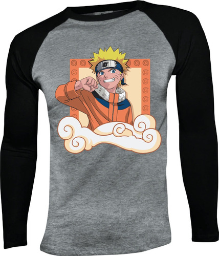 Camiseta Naruto Model 16 Manga Larga Camibuso Raglan