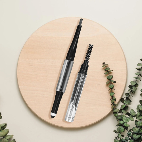 Miniso Delineador De Cejas 3 En 1 0.5 G Lapiz Cepillo Polvo