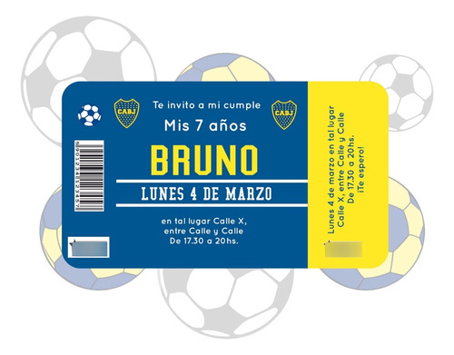 Kit Boca Juniors Cumpleaños Candybar Imprimible Personalizad