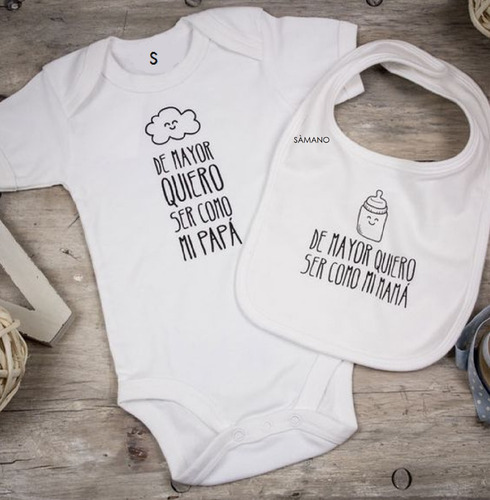 Imagen 5 de 5 de Body Manga Larga + Babero Personalizado Sàmano Uruguay