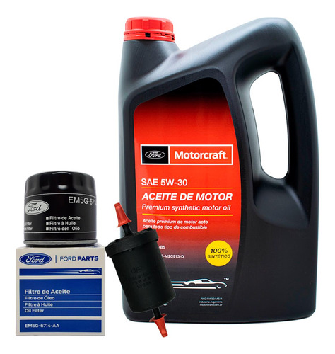 Kit Filtros De Aceite + Combustible Ford Fiesta + 5w30 4 Lts