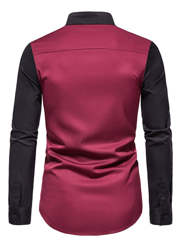 Playera Casual De Manga Larga Con Botones Y Cuello Alto Para